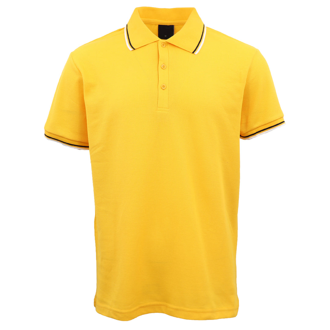 Men's Unisex Polo Shirts Basic Plain Breathable Tops Cotton Cascual Sport Shorts, Yellow, S