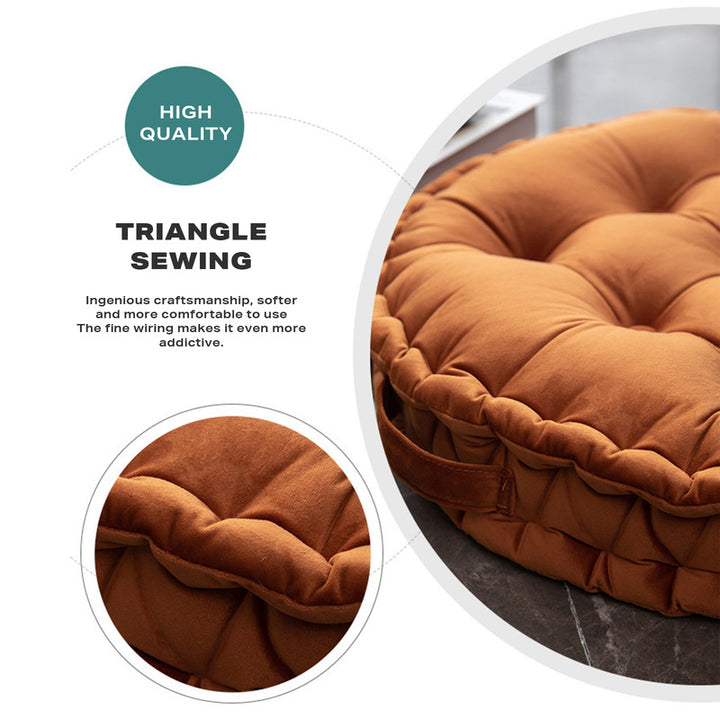 Luxury Round Pouf Tatami Cushion Meditation Floor Mat with Handle