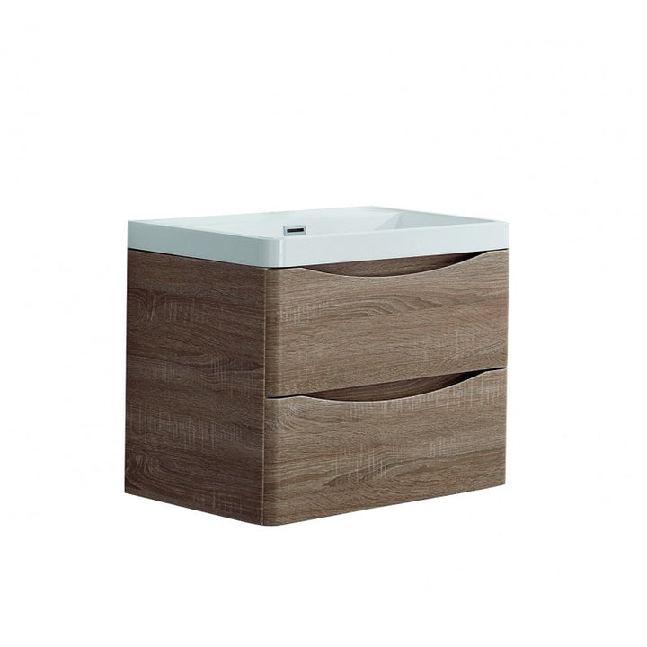 Ancona wall hung bathroom vanity 600mm White Oak