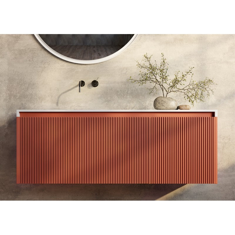 Rimini wall hung bathroom vanity 1200mm PotterÕs Clay