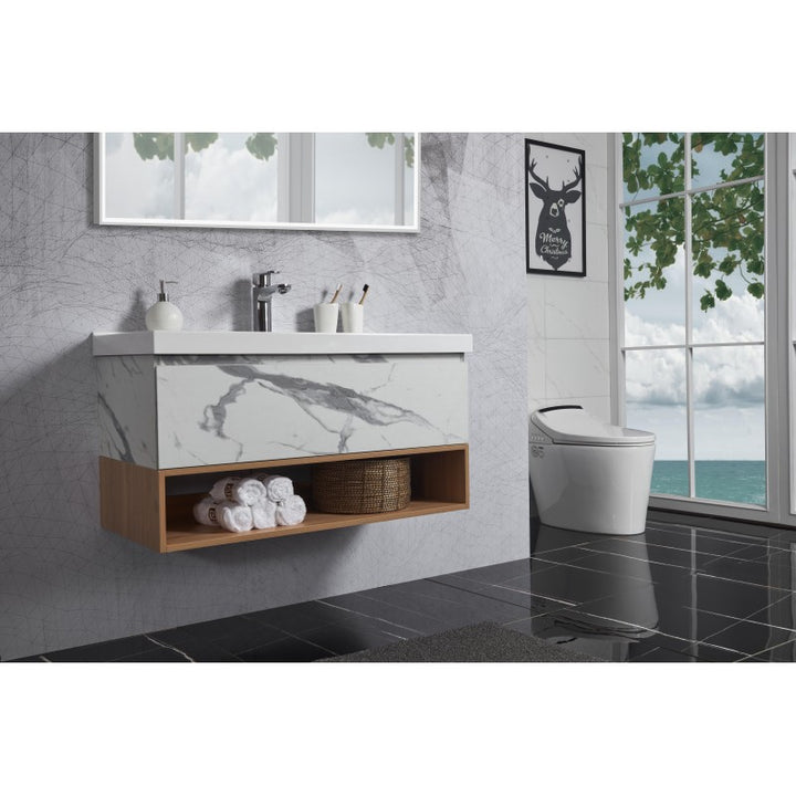 Zero wall hung bathroom vanity