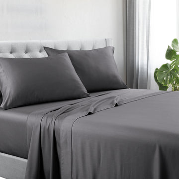 1200tc hotel quality cotton rich sheet set king charcol