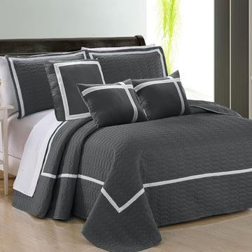 6 piece two tone embossed comforter set queen charcoal