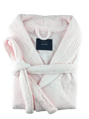 small medium egyptian cotton terry toweling bathrobe baby pink