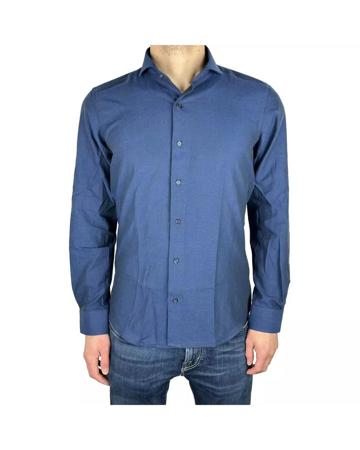 Blue Milano Oxford Shirt 39 IT Men