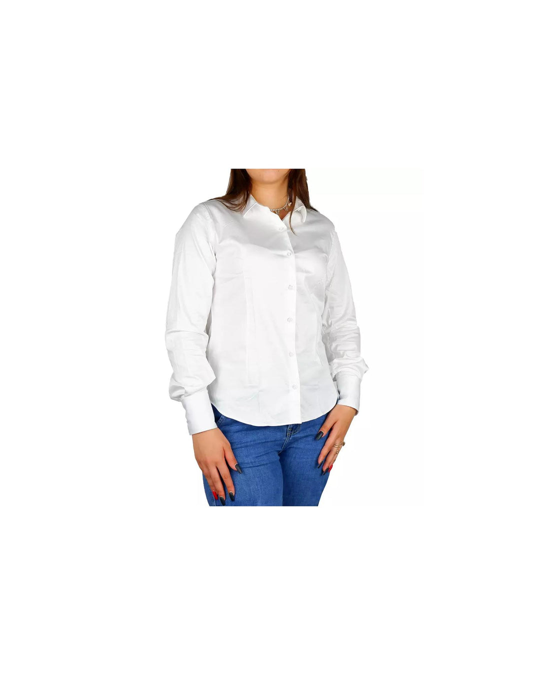 Milano Satin Shirt - Slim Fit Button Closure XL Women