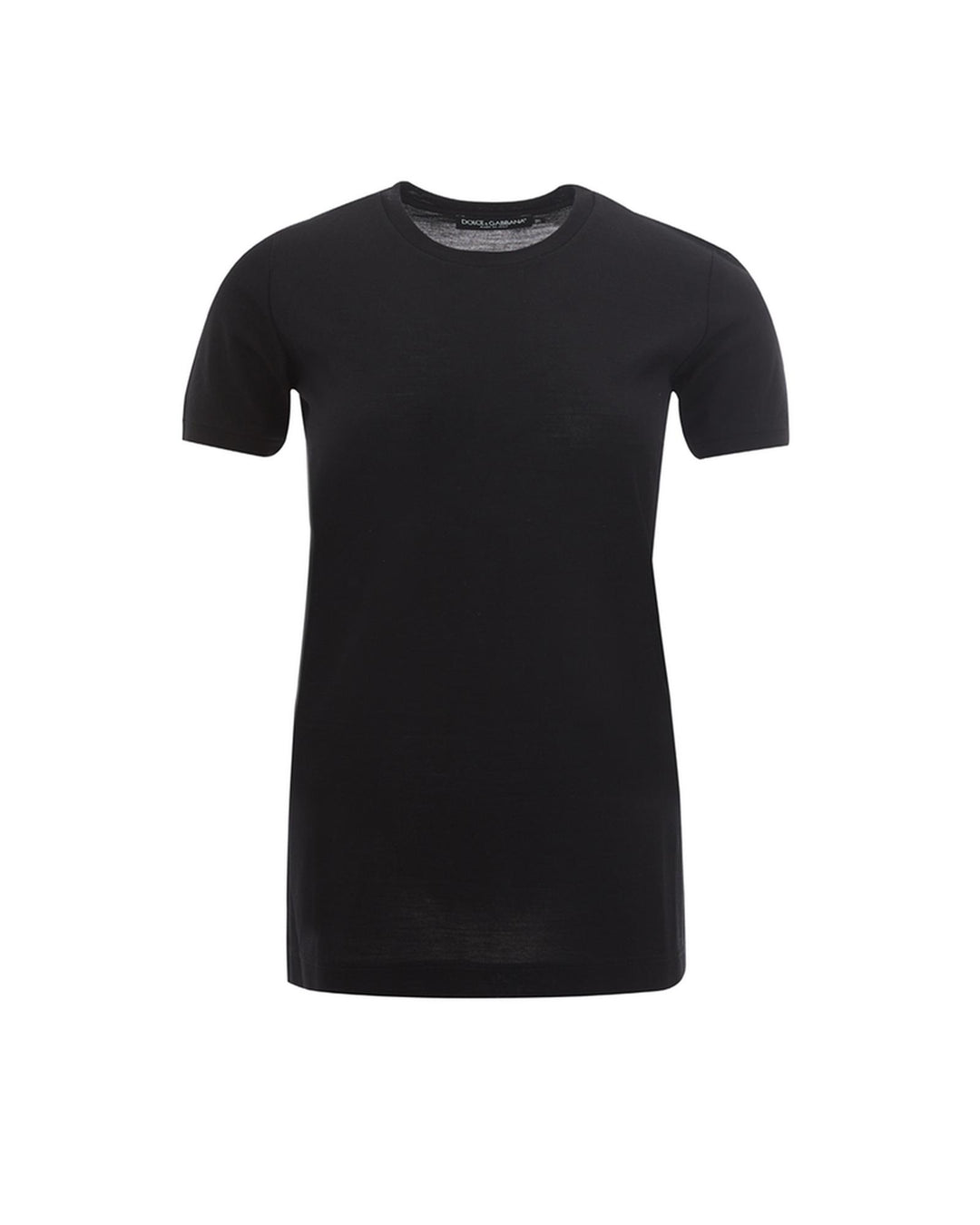 Black Wool T-Shirt with Short Sleeves 42 IT Women