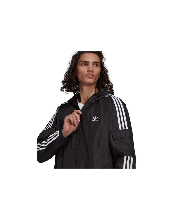 Lightweight Windbreaker Jacket with 3-Stripes Design - L