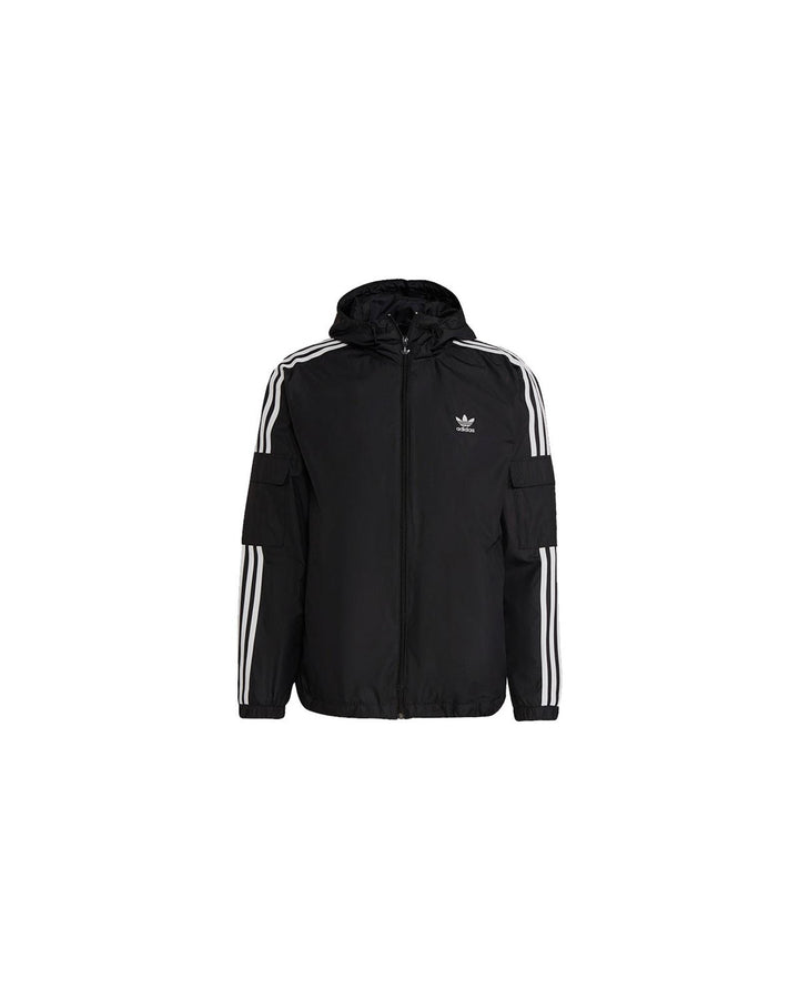 Lightweight Windbreaker Jacket with 3-Stripes Design - L