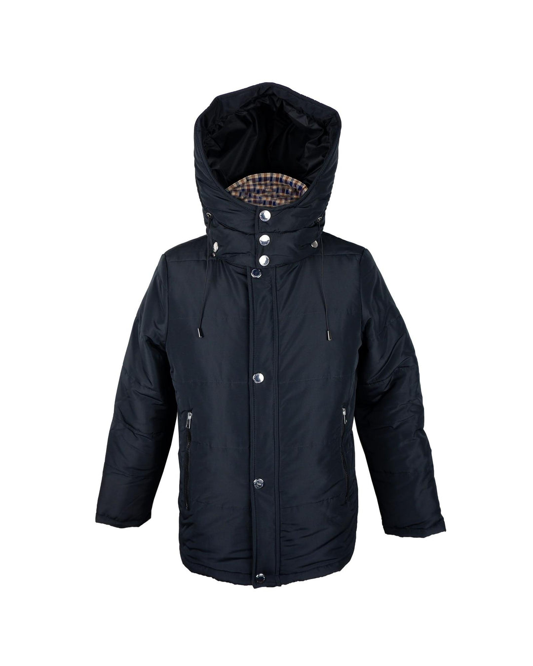 Black Aquascutum Jacket with Removable Hood and Tartan Lining 48 IT Men