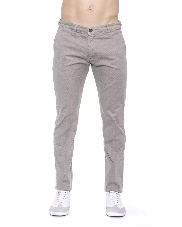 Mens Micro-Pattern Trousers with Zip and Buttons Closure 46 IT Men