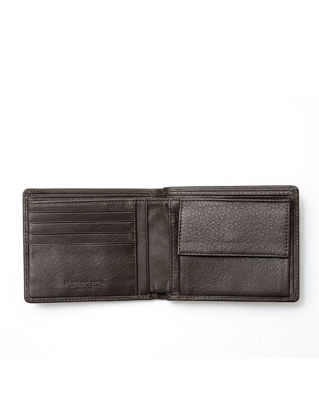 Manhattan Horizontal Wallet with Coin Purse - Dark Brown One Size Men