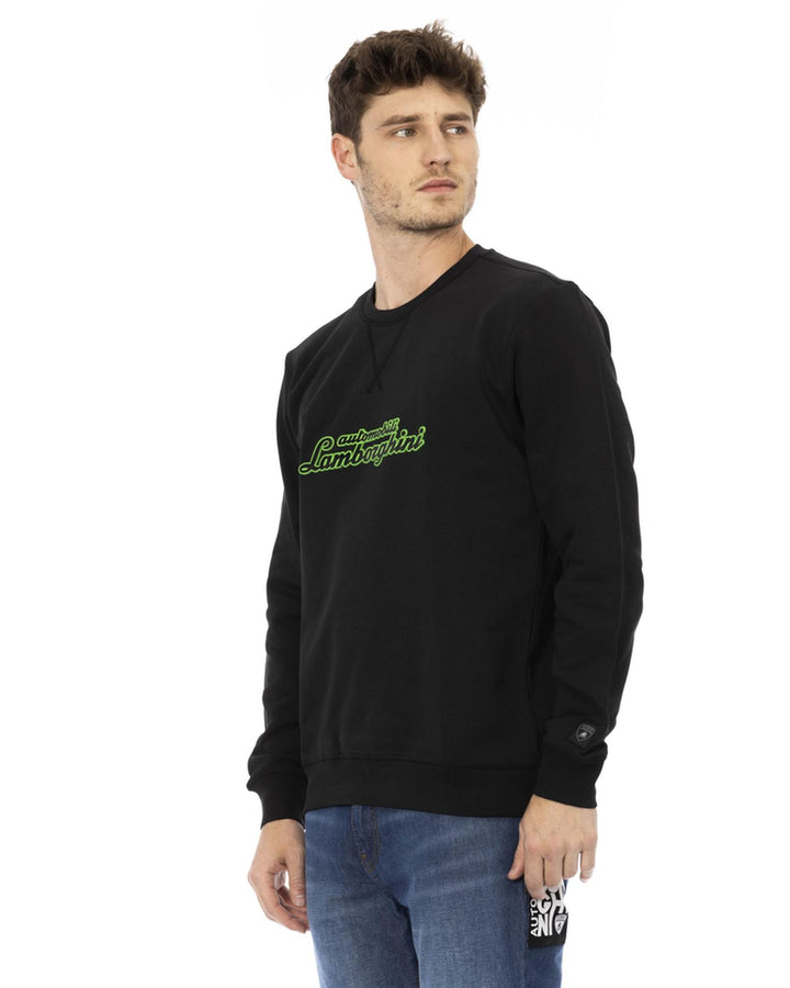 Front Print Crewneck Sweatshirt with Logo Sleeve Insert S Men