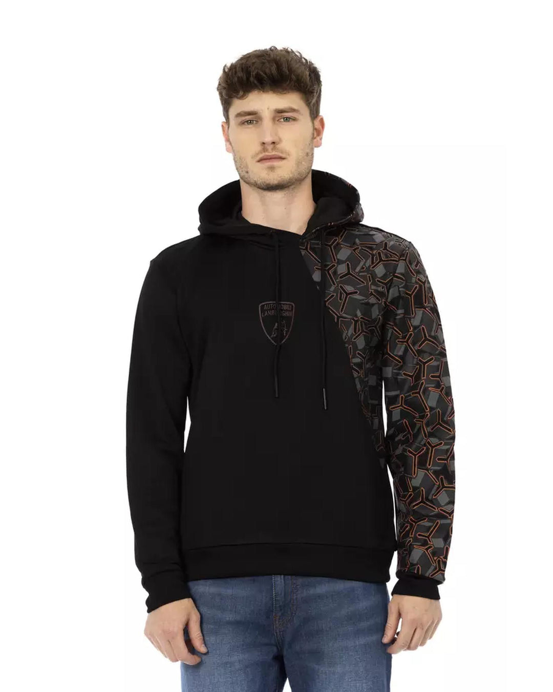 Hooded Sweatshirt with Shield Logo Print L Men