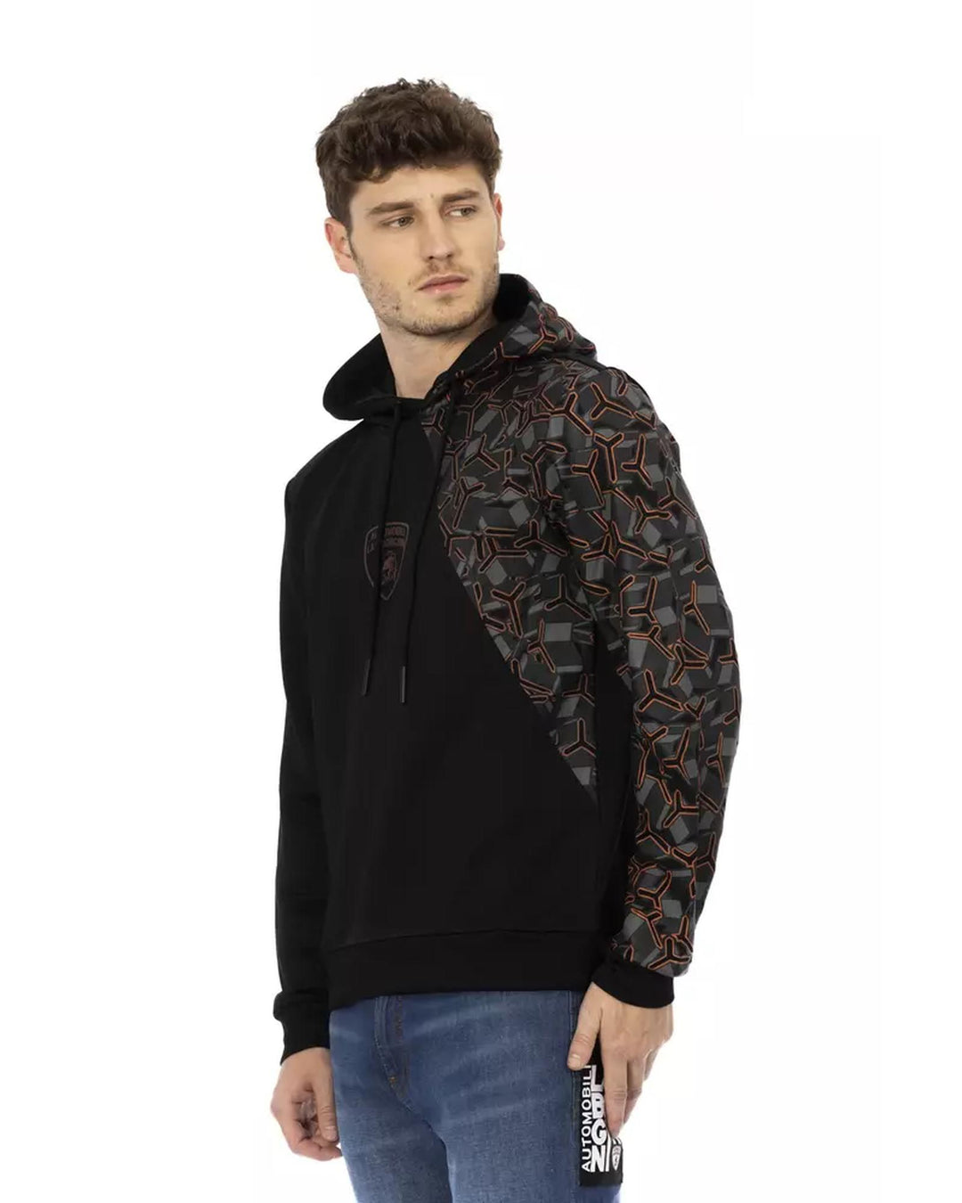 Hooded Sweatshirt with Shield Logo Print L Men