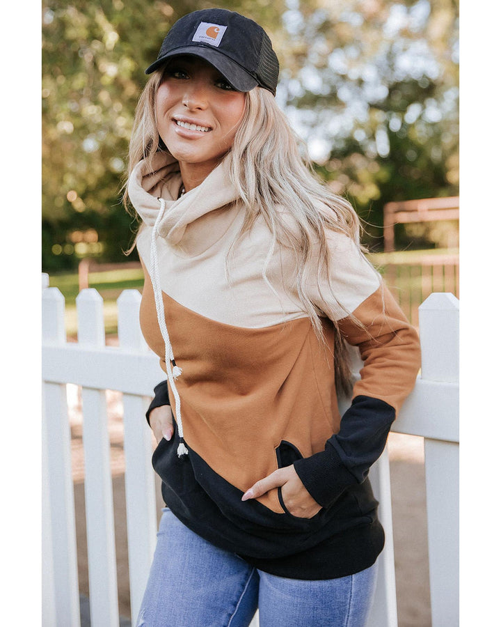 Azura Exchange Cozy Colorblock Hoodie with Side Pockets - S