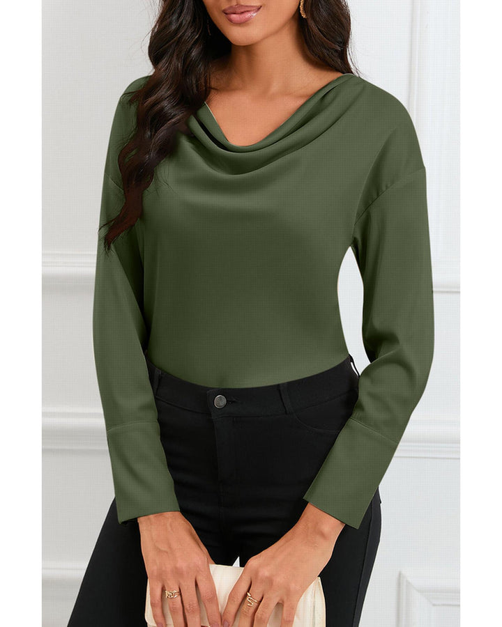 Azura Exchange Cowl Neck Long Sleeve Blouse - M