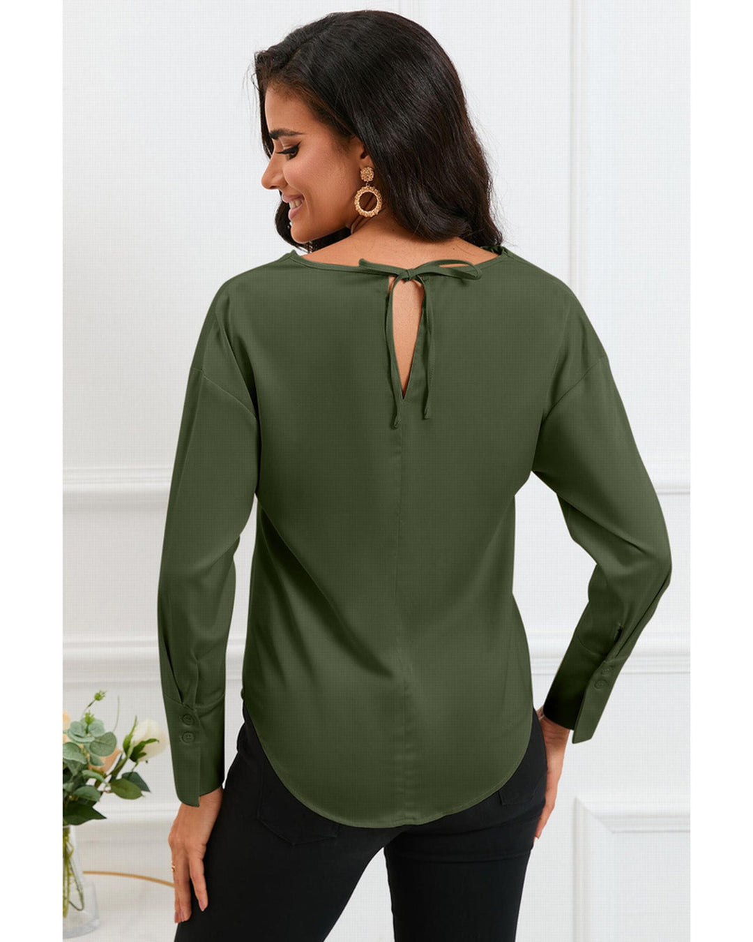 Azura Exchange Cowl Neck Long Sleeve Blouse - M