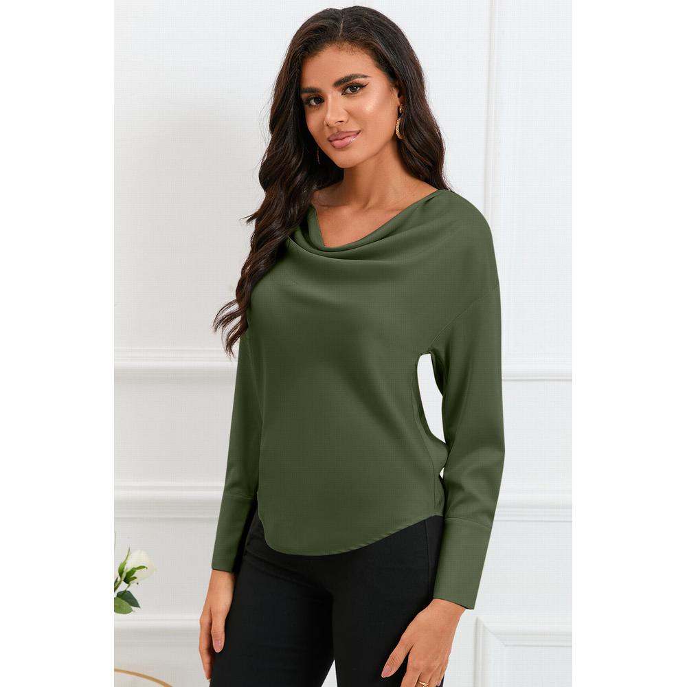 Azura Exchange Cowl Neck Long Sleeve Blouse - M