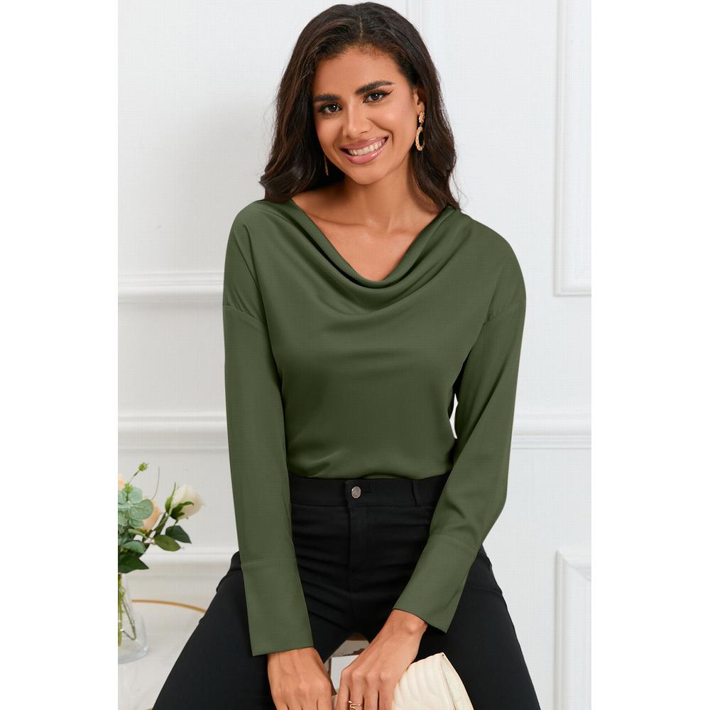 Azura Exchange Cowl Neck Long Sleeve Blouse - M