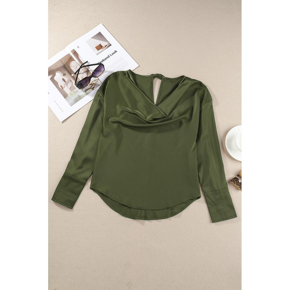 Azura Exchange Cowl Neck Long Sleeve Blouse - M