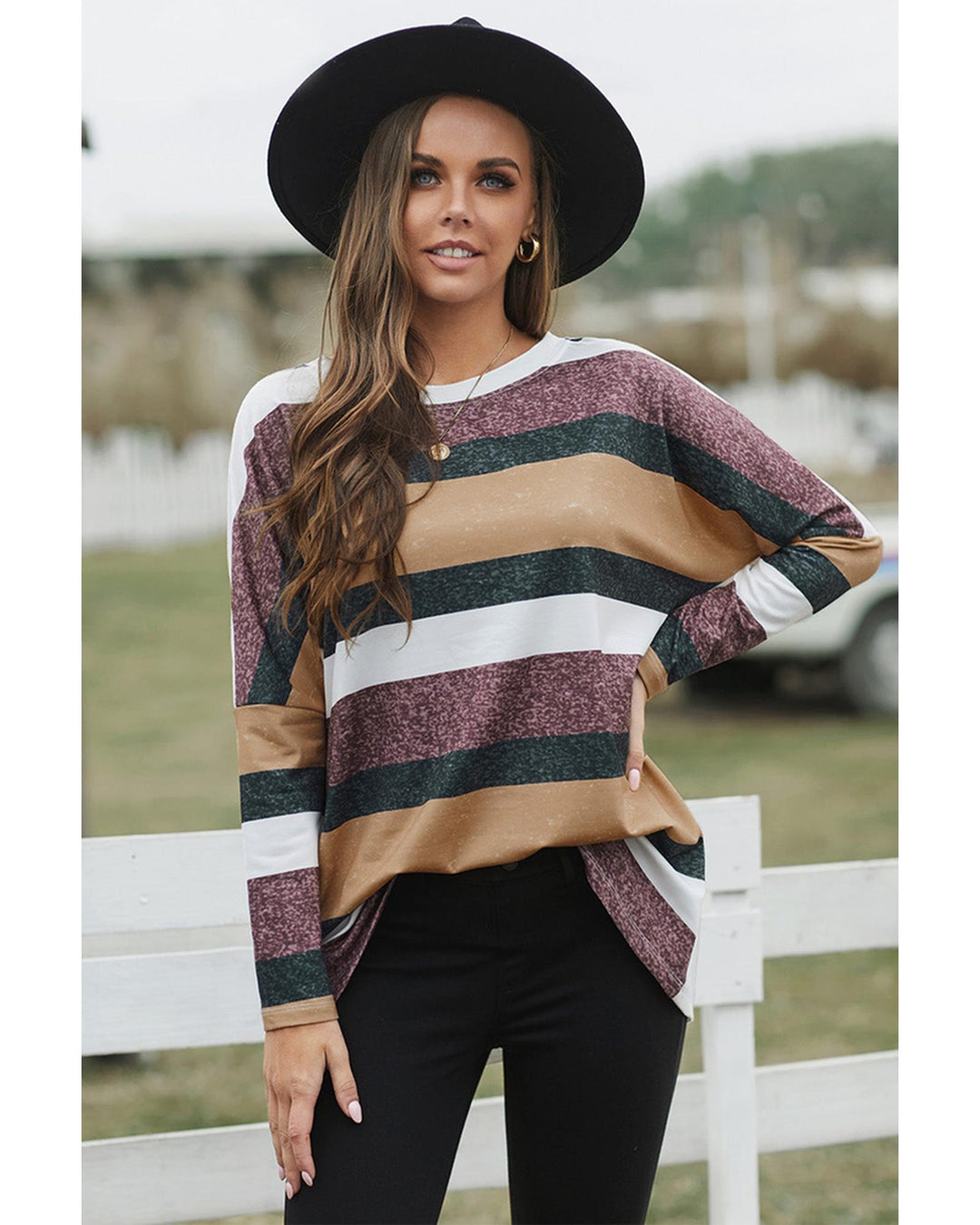 Azura Exchange Colorful Stripe Tunic Top - M