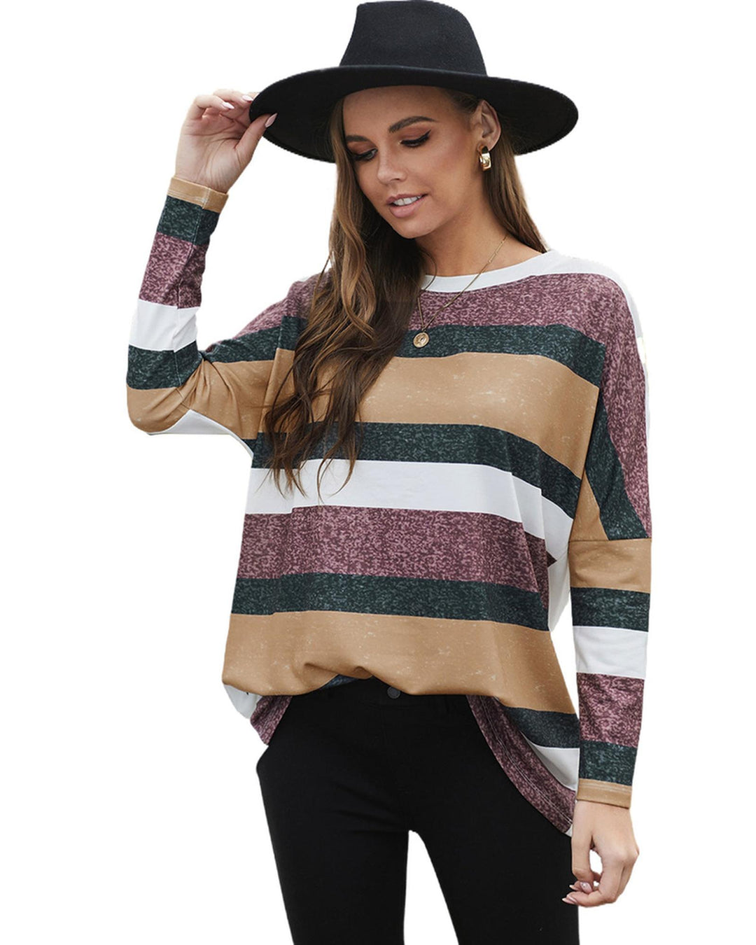 Azura Exchange Colorful Stripe Tunic Top - M