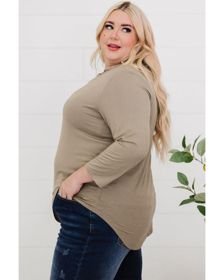 Azura Exchange Cut Out Neckline Plus Size Top - 4X