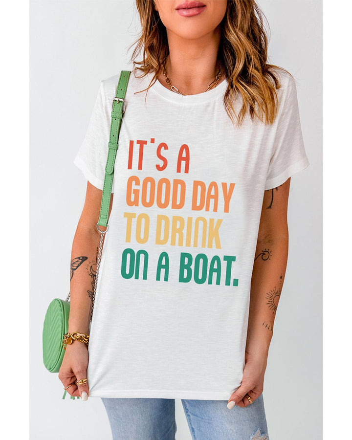 Azura Exchange Good Day Boat Letters T-Shirt - L