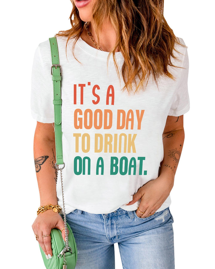 Azura Exchange Good Day Boat Letters T-Shirt - XL