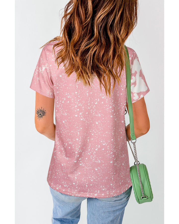 Azura Exchange Heart Shaped Contrast Short Sleeve T Shirt - M