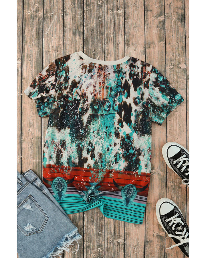 Azura Exchange Bleached Western Print Blank Graphic T-Shirt - M