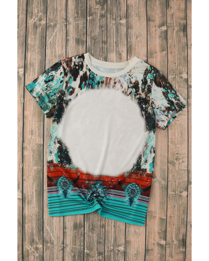 Azura Exchange Bleached Western Print Blank Graphic T-Shirt - M