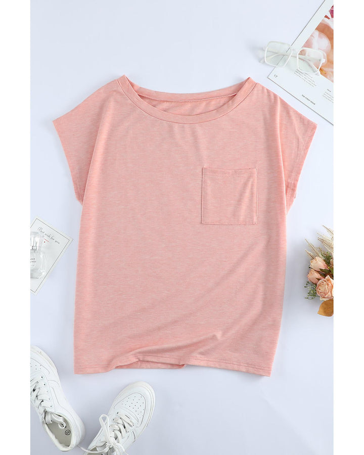 Azura Exchange Pocketed Tee with Side Slits - M