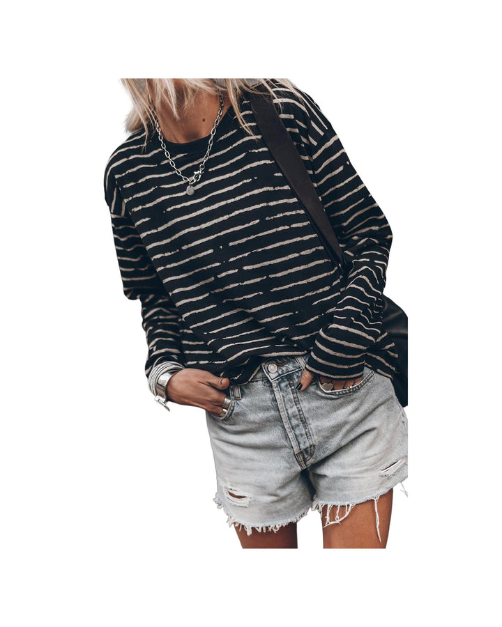 Azura Exchange Retro Striped Long Sleeve Top - M