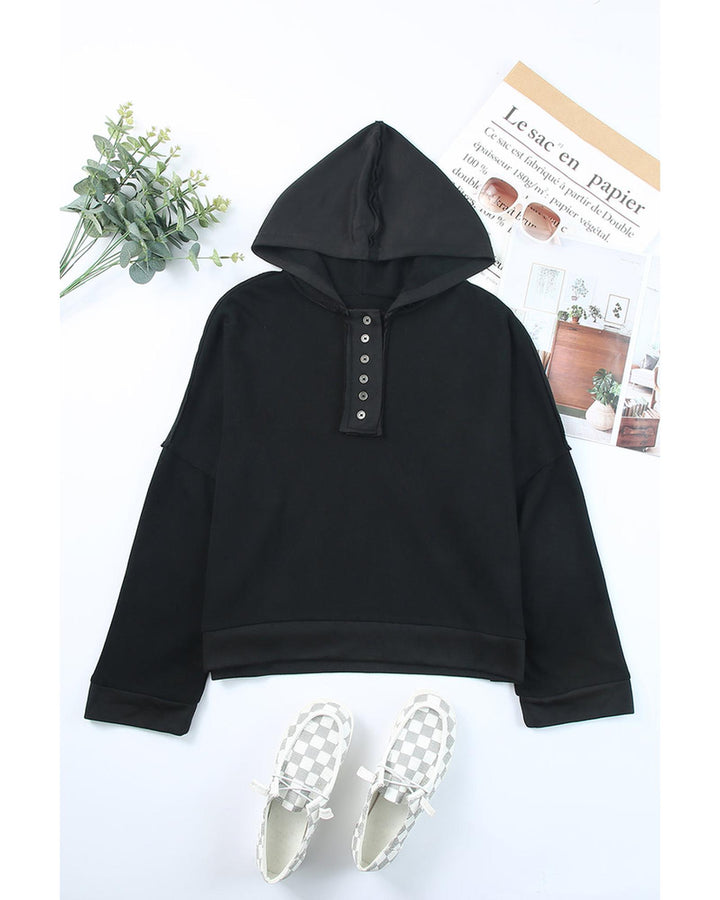 Azura Exchange Button Trim Hoodie - M