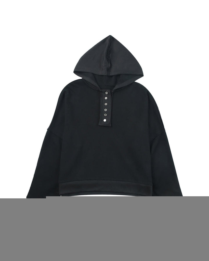 Azura Exchange Button Trim Hoodie - M