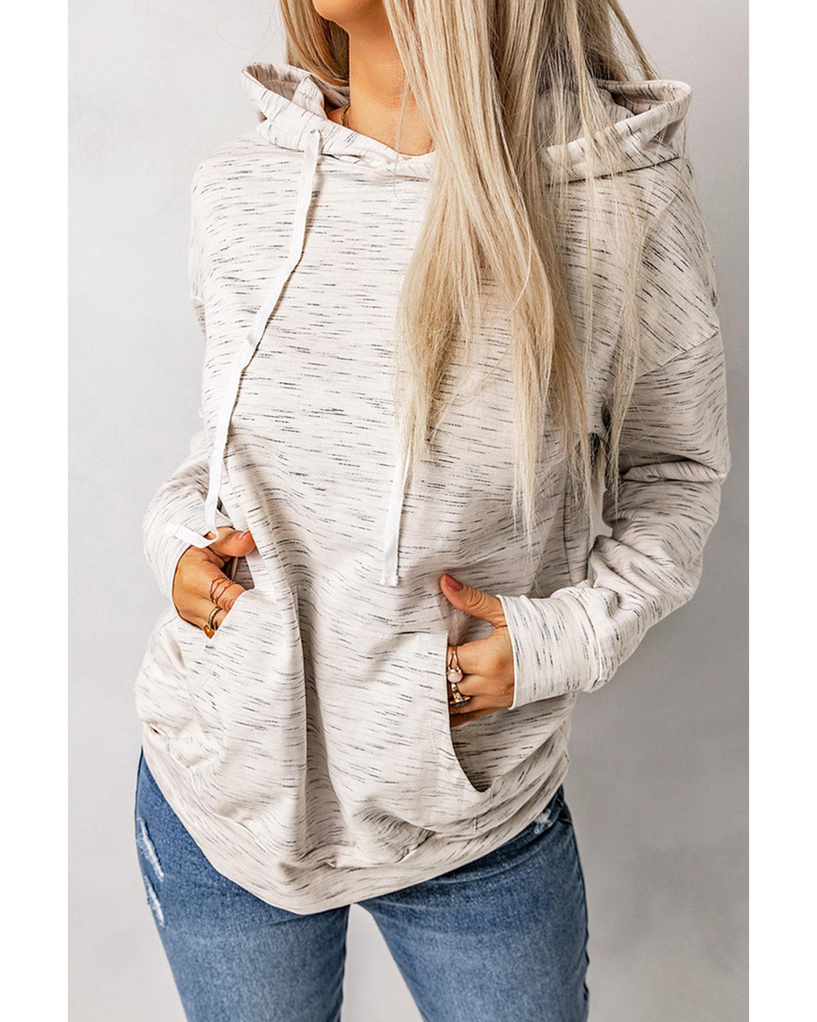 Azura Exchange Marbled Drawstring Cropped Hoodie - L