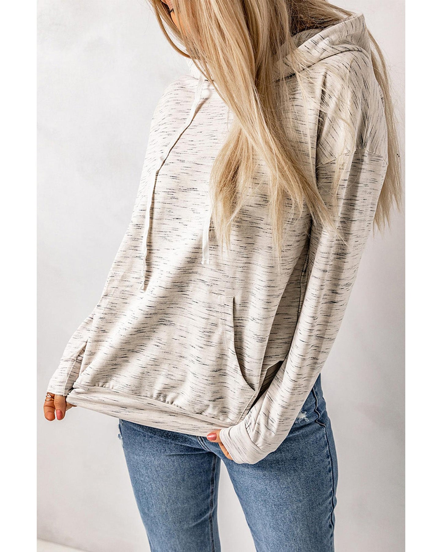 Azura Exchange Marbled Drawstring Cropped Hoodie - L