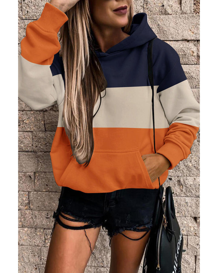 Azura Exchange Color Block Hoodie with Kangaroo Pocket - L