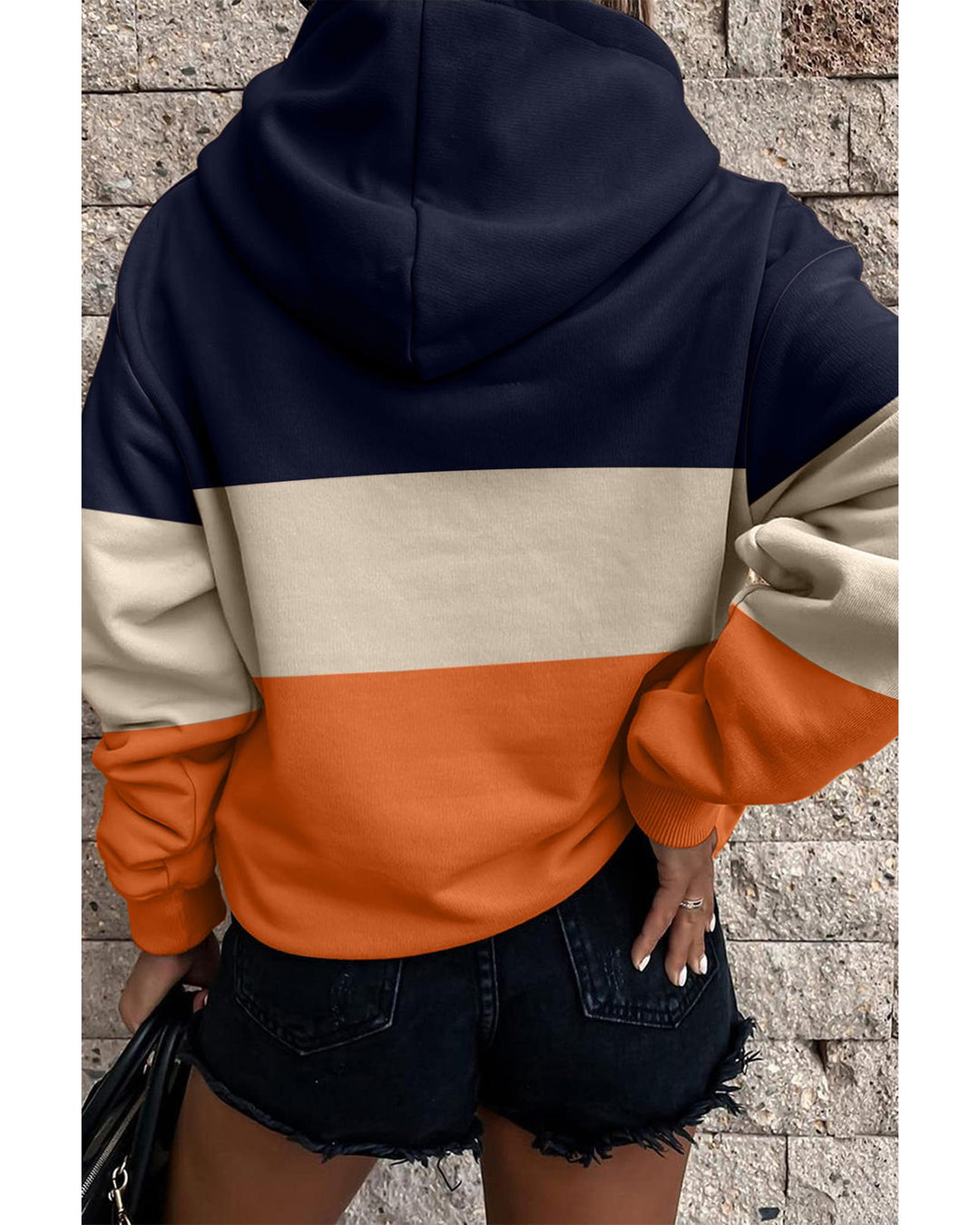 Azura Exchange Color Block Hoodie with Kangaroo Pocket - L