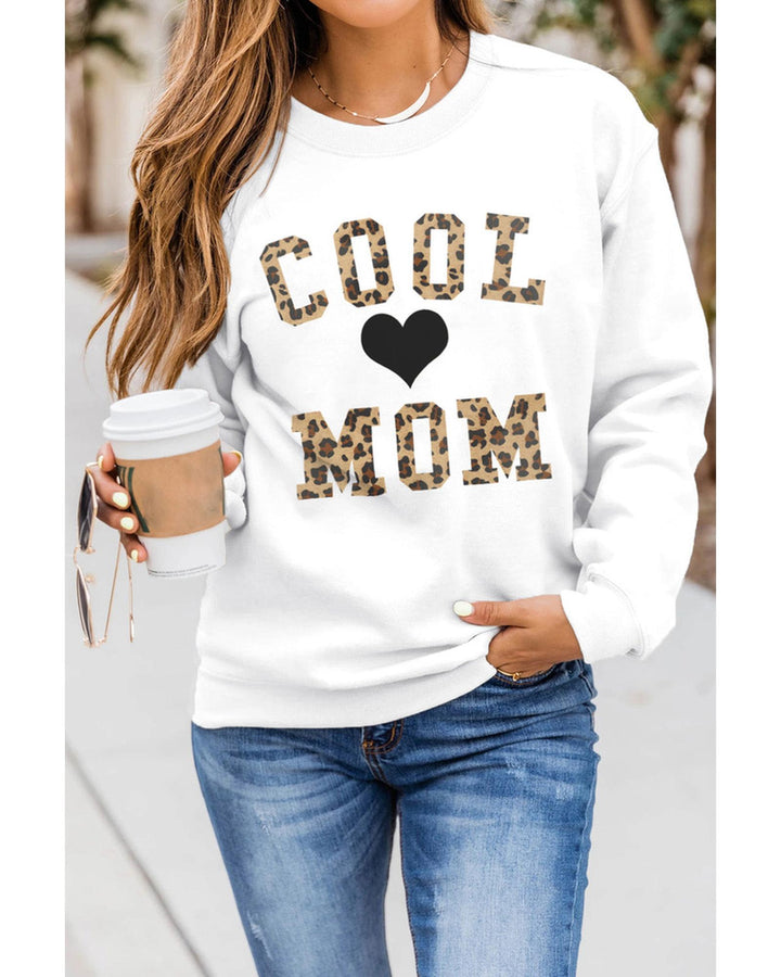 Azura Exchange Leopard Heart Print Pullover Sweatshirt - L