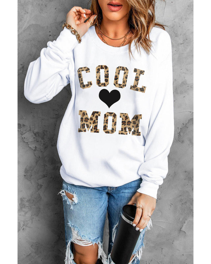 Azura Exchange Leopard Heart Print Pullover Sweatshirt - L