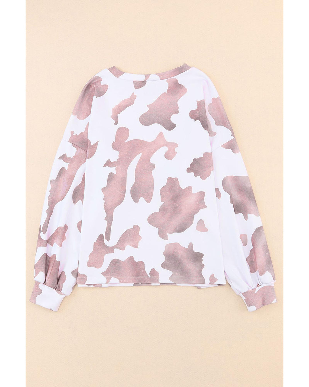 Azura Exchange Cow Spots Print Puff Sleeve Sweatshirt - L