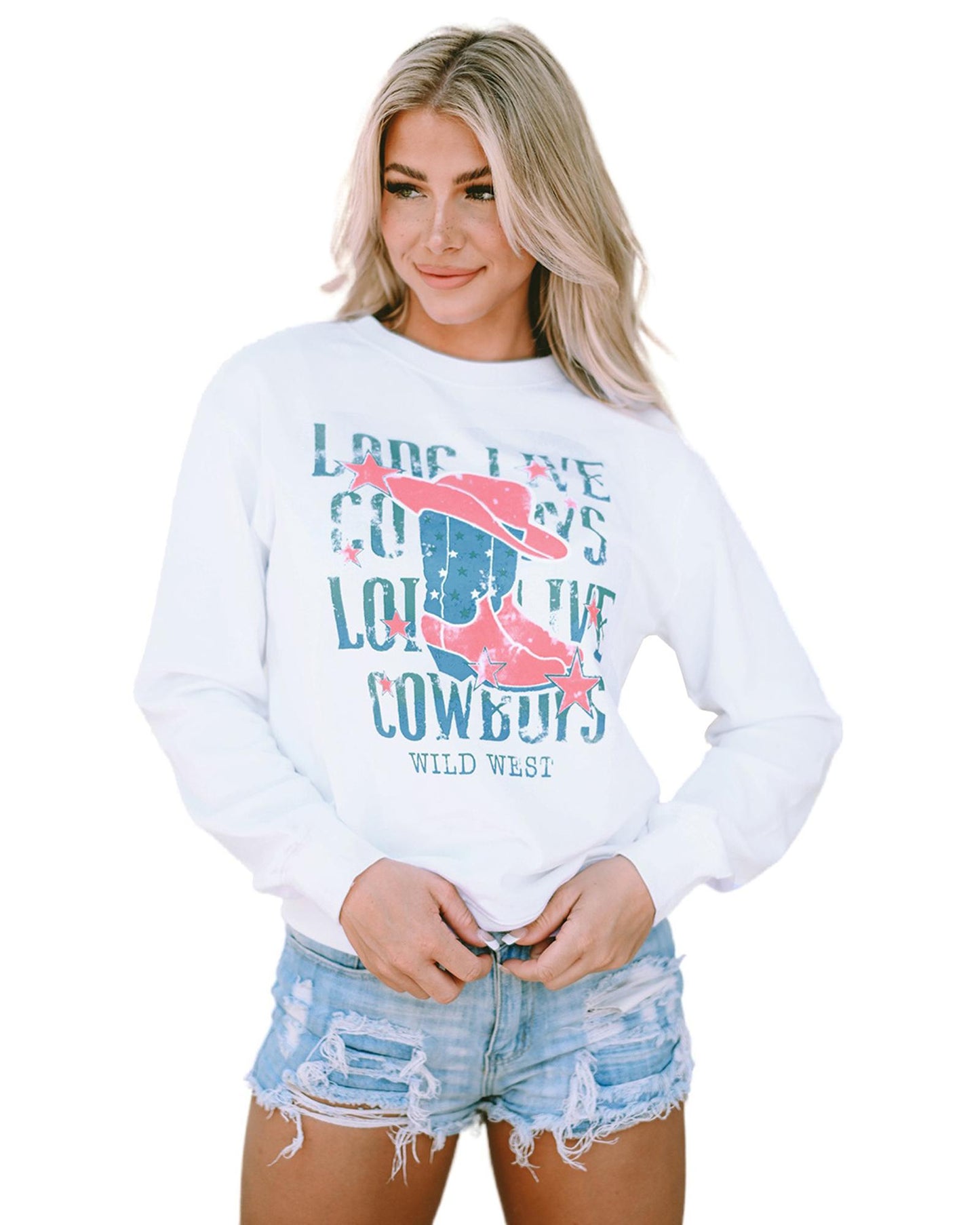 Azura Exchange LONG LIVE COWBOY WILD WEST Sweatshirt - XL