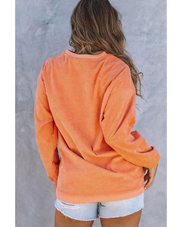 Azura Exchange Corn Graphic Orange Crop Top Sweatshirt - L