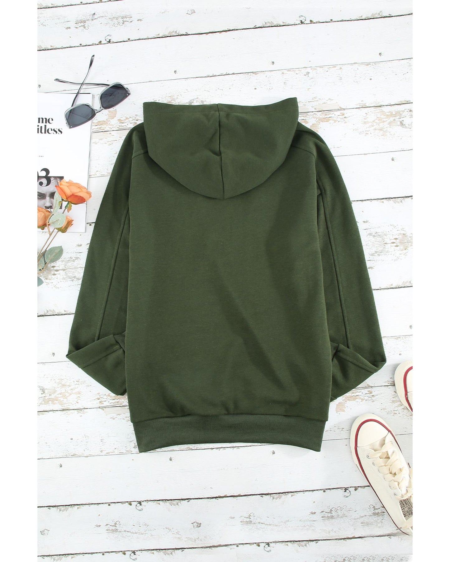 Azura Exchange Solid Color Lace-up Hoodie - L