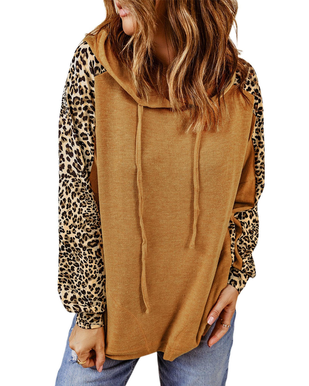 Azura Exchange Leopard Patchwork Hoodie - M