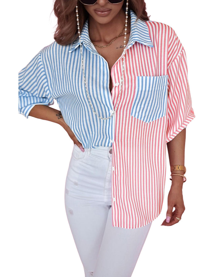 Azura Exchange Striped Print Shirt - M