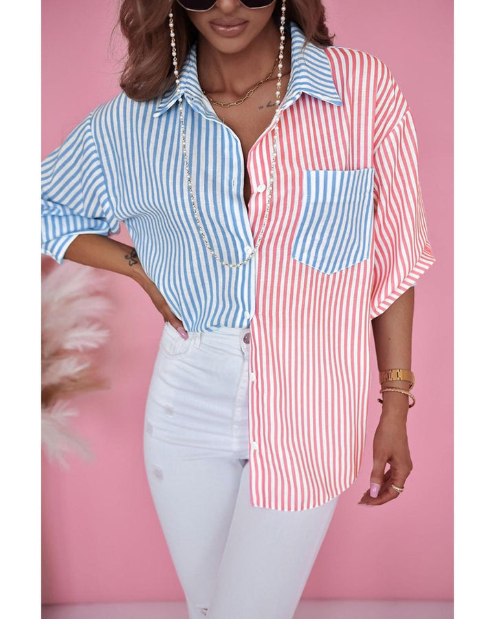 Azura Exchange Striped Print Shirt - S